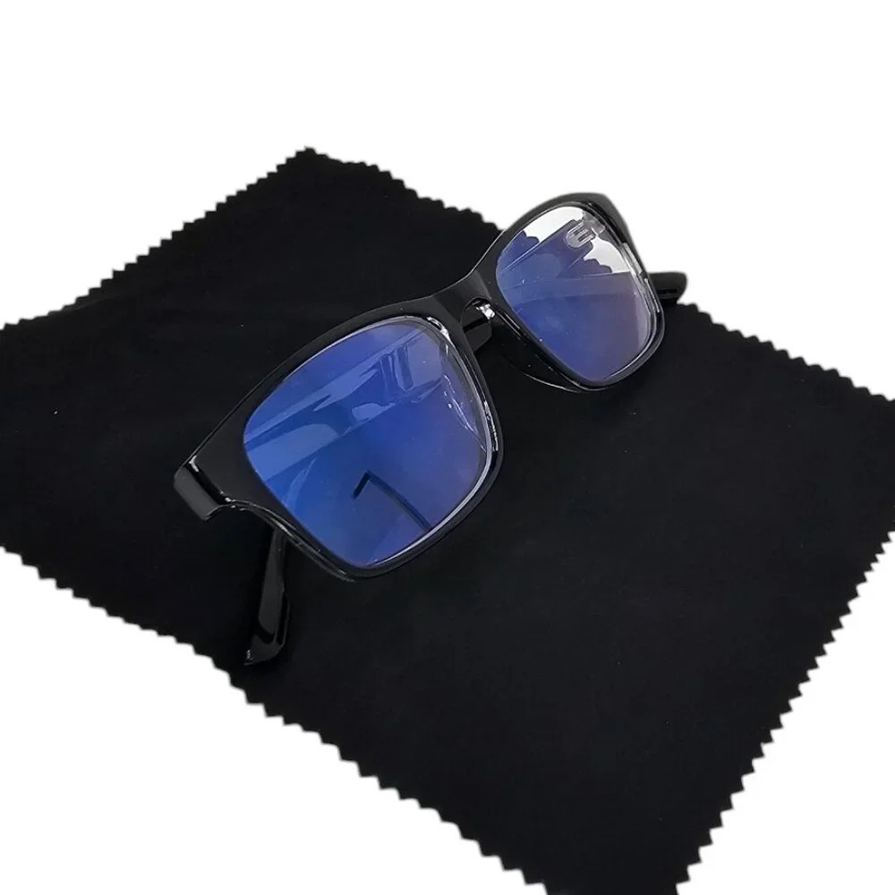 Blue Light Blocking Glasses Clear Lenses Black Carbon Accent Frame